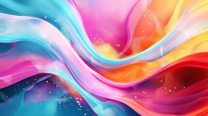Abstract colorful rainbow golden dots swirl background, Higher frequency vibration meditation illustration, AI generated