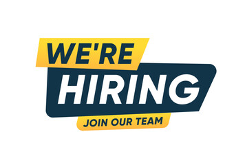 We are hiring , Join our team banner sign label vector design