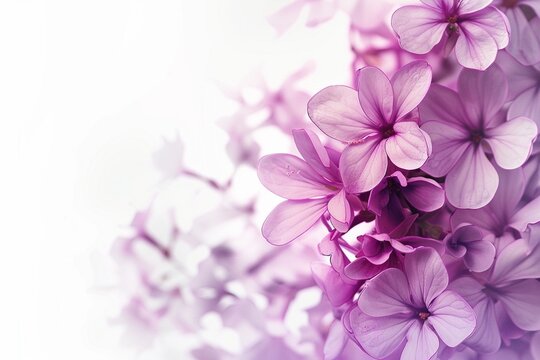Background of purple drawn flowers with empty space for text or greeting card design. Postcard for International Women's Day and Mother's Day.