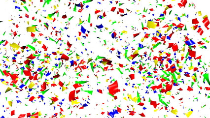 confetti red color, green color, blue color on alpha channel