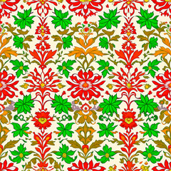 Fototapeta premium Vintage Victorian abstract seamless wallpaper pattern with floral motif.