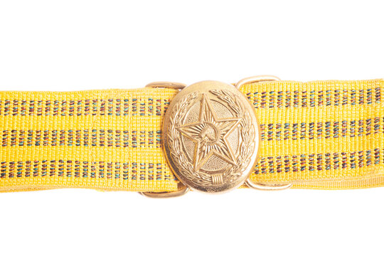 Russian military soldier's belt with the star of the Soviet Union
