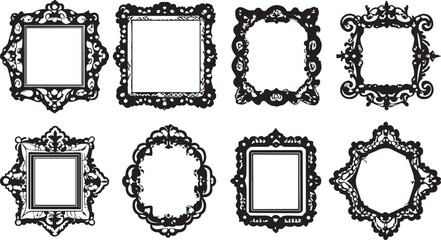 Set frames. Hand drawn vector illustration	
