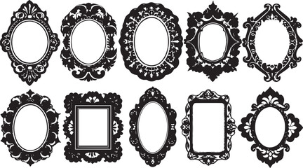 Set frames. Hand drawn vector illustration	
