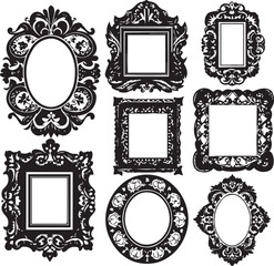 Set frames. Hand drawn vector illustration	