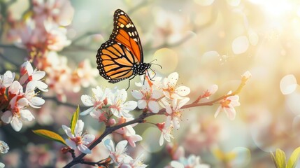Fototapeta na wymiar butterfly in spring nature