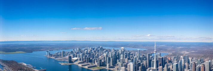 Stunning Cityscape View from CN Tower's Observation Deck: An Architectural Masterpiece
