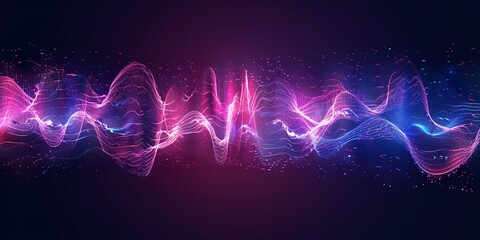 Futuristic abstract background featuring a three-dimensional colorful audio soundwave visualization a background illustration, Generative AI. - obrazy, fototapety, plakaty