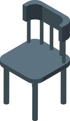 Wooden black chair icon isometric vector. Furniture store sale. Design sale retail