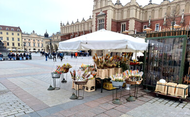 Kraków rynek Główny centrum miasta - obrazy, fototapety, plakaty
