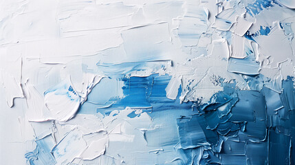 Abstract oil painting in blue tones

