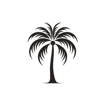 palm tree line art logo vector illustration template design