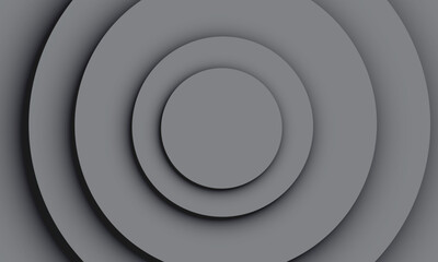 Obraz premium Abstract grey circle layer background. paper cut style. Minimalist abstract background.