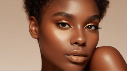 Close up portrait of young natural beautiful woman with healthy glowy skin - 767897044