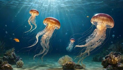 Obraz premium jellyfish in the sea