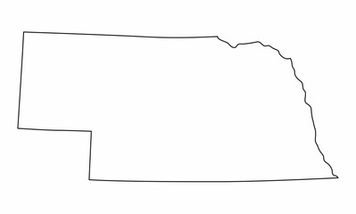 Nebraska State map outline - obrazy, fototapety, plakaty