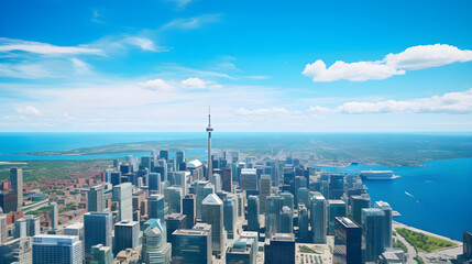 Stunning Cityscape View from CN Tower's Observation Deck: An Architectural Masterpiece