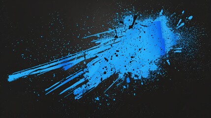 A captivating image showcasing vibrant blue color splashes against a sleek black background.  - Powered by Adobe