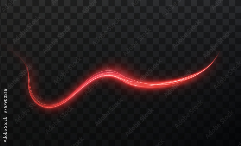 Wall mural luminous red podium lines png of speed. light glowing effect png. abstract motion lines. light trail