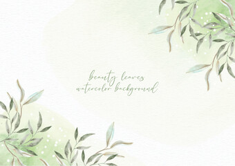 Beauty leaves watercolor background