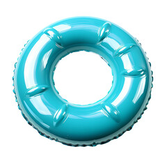Naklejka premium Blue pool float PNG. Light blue pool float top view PNG. Plastic pool float for swimming flat lay isolated