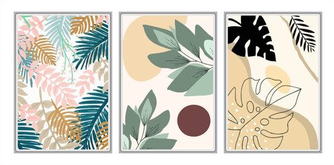 Premium Vector | Abstract design tropical leaves background, Hand drawn abstract floral background