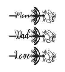 Laser Cut Valentine Rose gift design