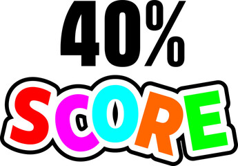 Score sign designed modern style to catch the eye with color various combination. Point Vector illustration isolated white background