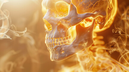 Calcium Creative 3D imagery showing strengthening bones beneath healthy - obrazy, fototapety, plakaty