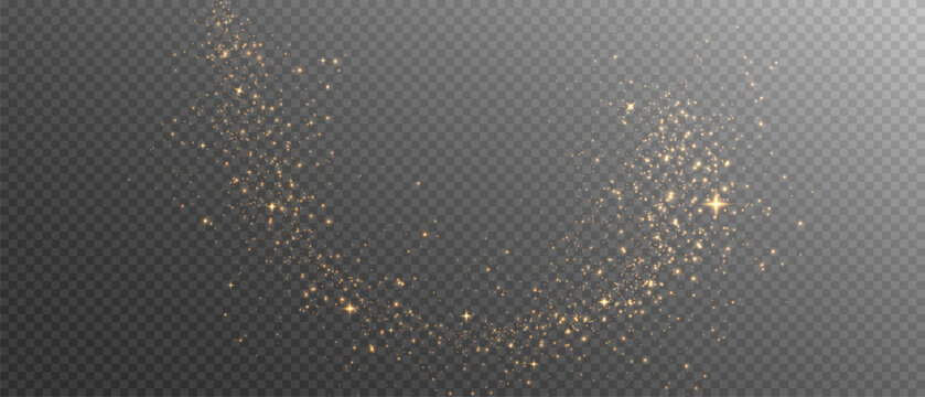 Golden Dust Light PNG.Light Effects Background. Glowing Christmas Dust Backdrop with Bokeh Confetti and Sparkle Overlay Texture, Ideal for Stock and Design Projects.	
