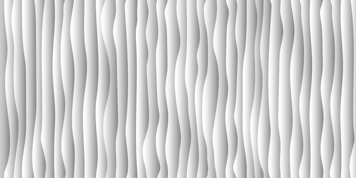 Curved vertical lines, gypsum wall, seamless pattern, vector design