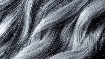 Fototapeta premium Waved silver hair background