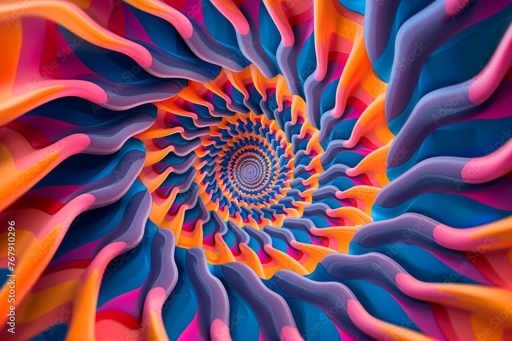 Aufkleber vibrant and colorful abstract spiral pattern hypnotic swirls with gradient textures for backgrounds 