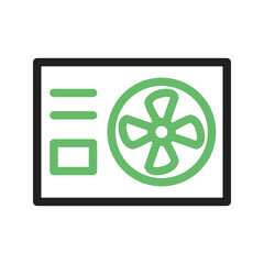 Climatic Equipment Green & Black Line Icons