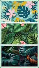 Premium Vector Illustration | Tropical leaf background, for ornaments as well as handicrafts