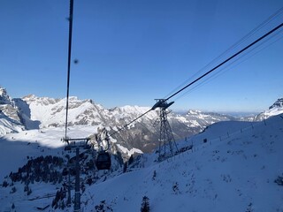 ski lift in the mountains
