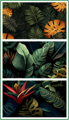 Premium Vector Illustration | Tropical leaf background, for ornaments as well as handicrafts