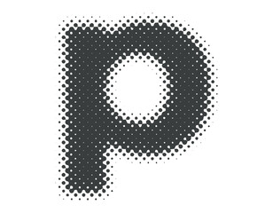 ハーフトーンのアルファベット　小文字　p
