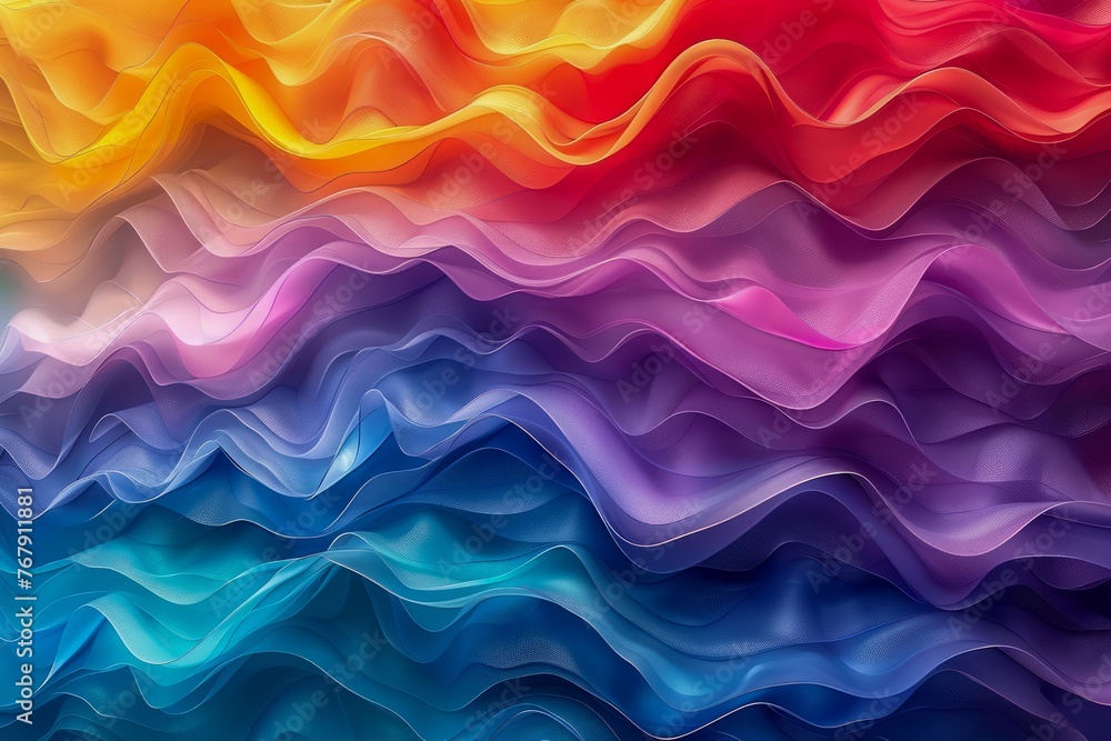 Poster vibrant abstract multicolored waves pattern, artistic backdrop with colorful wavy lines for creative