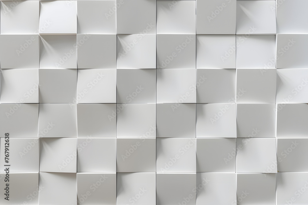 Poster random shifted white cube boxes block background wallpaper banner with copy space