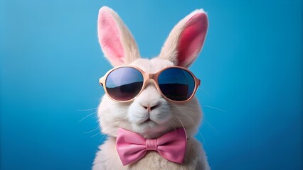 Pink Sunglasses Easter Bunny with Bow Tie