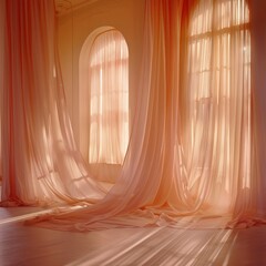 Sunlit Sheer Curtains and Dry Flowers in Vintage Room