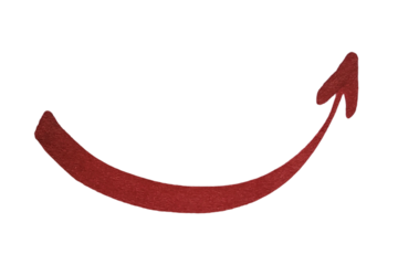 Realistic red arrow on artboard isolated on white