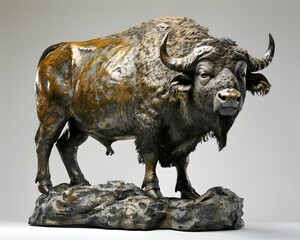 Stern buffalo, prairies rugged dweller, herds anchor
