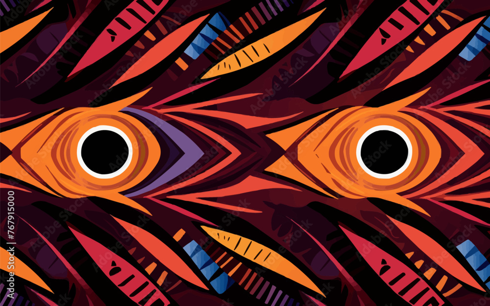 Aufkleber the image is a colorful and abstract representation of two eyes