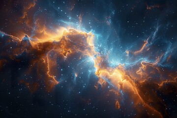 Nebula and galaxies in space. Abstract cosmos background,