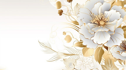 Luxury gold floral background golden gradient