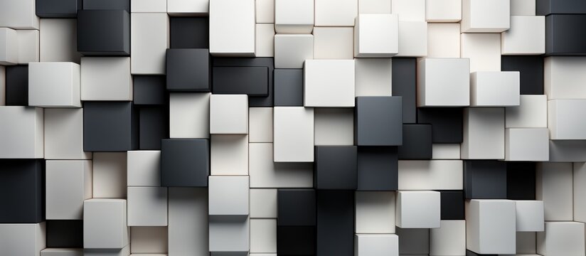 white and black cubes in a row, abstract background