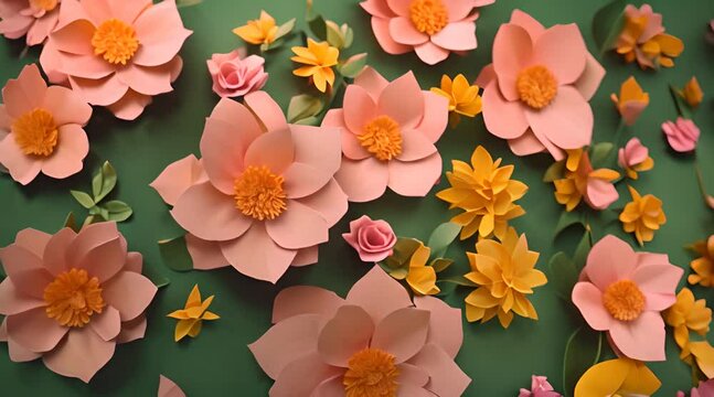 A Colorful Assortment of Paper Flowers