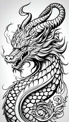 AI generated illustration of a Chinese dragon tattoo designs